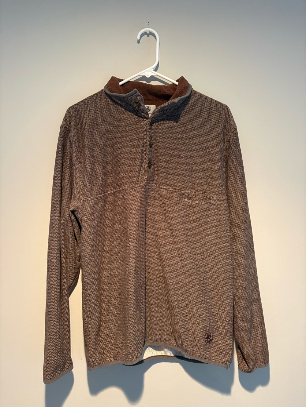 Southern Proper Brown Henley Pullover Sweater